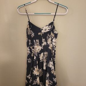 Old Navy Charcol Grey and Cream Floral Dress